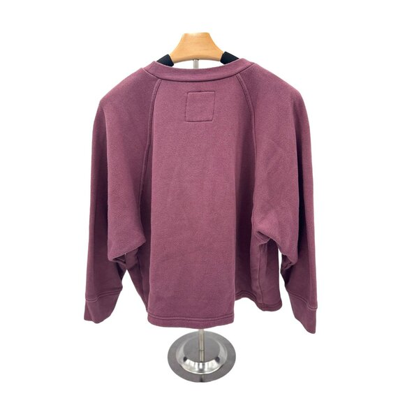 MWL Plum Crop Sweatshirt with Button neck - Picture 4 of 4
